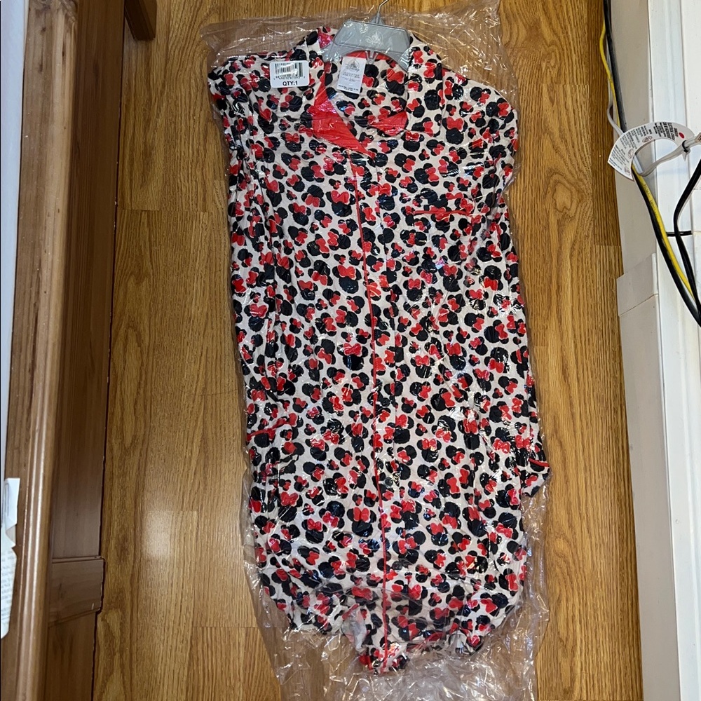 Disney Red and Black Floral Top